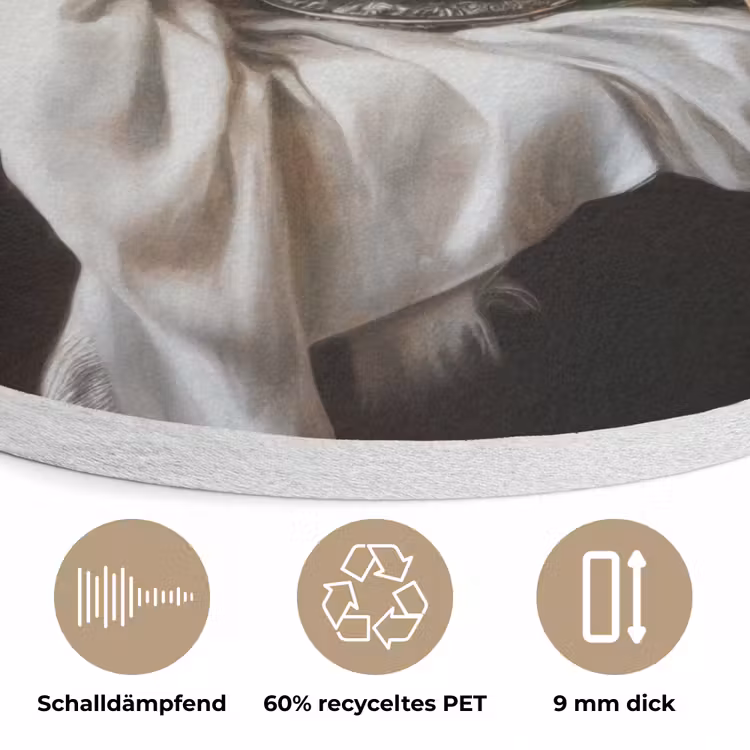 Stilleven - Perziken - Vintage Akoestische PET Vilt - Rond klein -closeup_DE