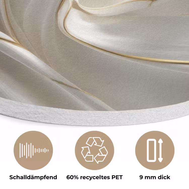 Stof - Plooien - Goud Akoestische PET Vilt - Rond klein -closeup_DE