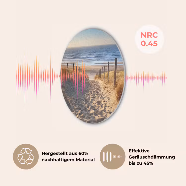 Strand - Zee - Nederland - Duinen - Zon Akoestische PET Vilt - Rond klein -USP_DE