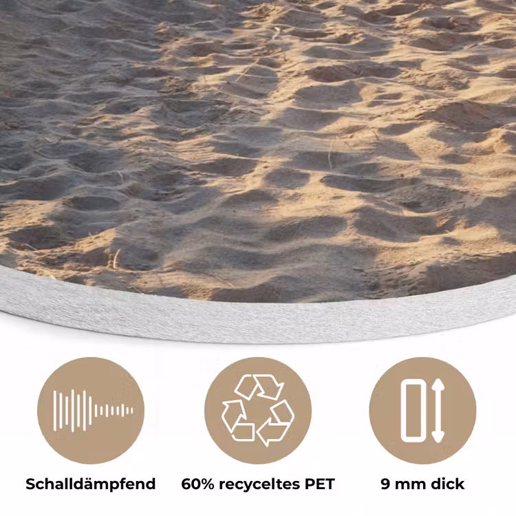 Strand - Zee - Nederland - Duinen - Zon Akoestische PET Vilt - Rond klein -closeup_DE