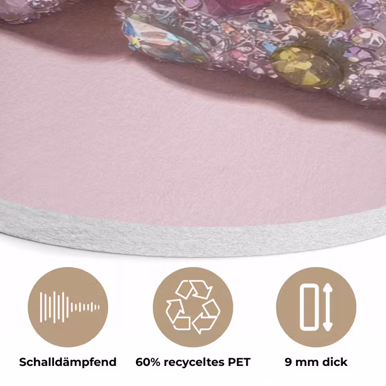 Sushi - Rolletjes - Steentjes - Kleurrijk Akoestische PET Vilt - Rond klein -closeup_DE