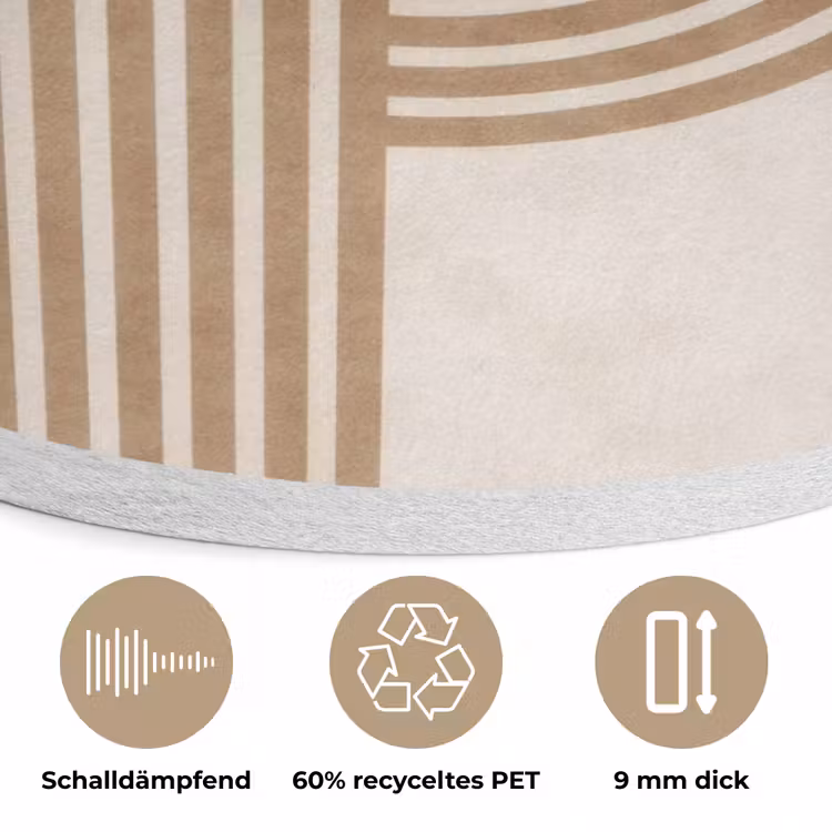 Symmetrische bocht - Koperkleurig Akoestische PET Vilt - Rond klein -closeup_DE