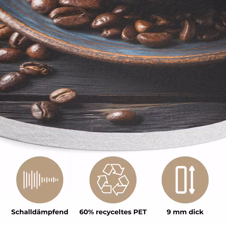 Kop - Koffie - Hout - Bonen Akoestische PET Vilt - Rond klein -closeup_DE