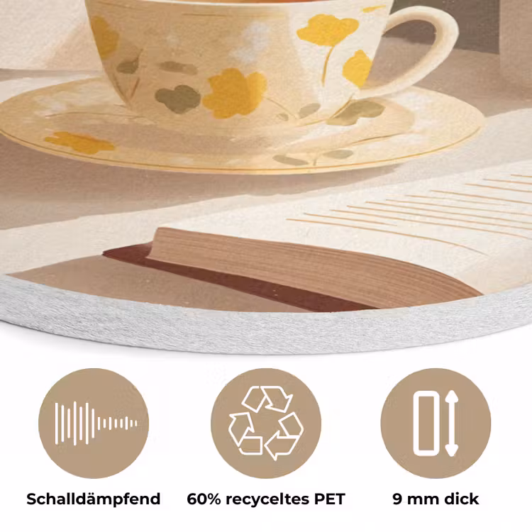 Thee - Boek - Thee - Herfst Akoestische PET Vilt - Rond klein -closeup_DE