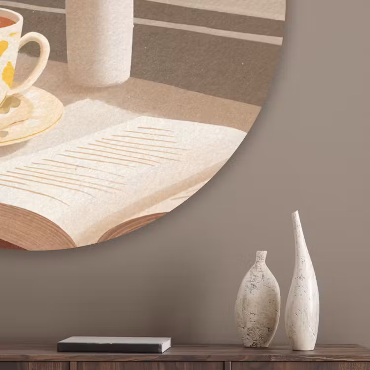Thee - Boek - Thee - Herfst Akoestische PET Vilt - Rond klein -sfeer5_closeup