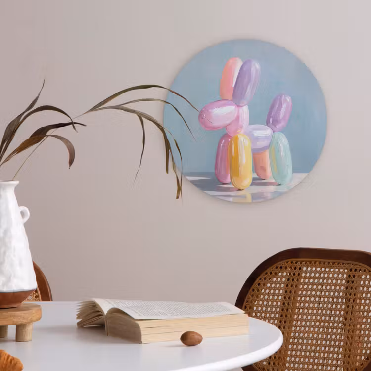 Dier - Ballon - Pasteltinten - Glanzend Akoestische PET Vilt - Rond klein -sfeer3