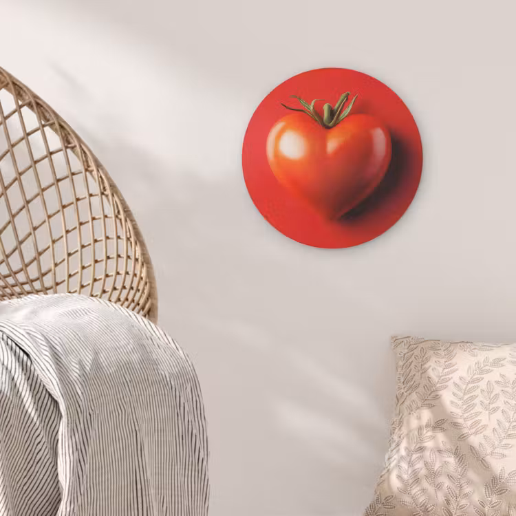 Tomaat - Rood - Hart Akoestische PET Vilt - Rond klein -sfeer4