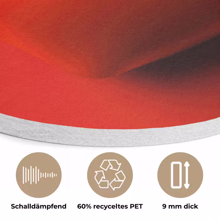 Tomaat - Rood - Hart Akoestische PET Vilt - Rond klein -closeup_DE