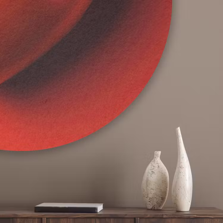 Tomaat - Rood - Hart Akoestische PET Vilt - Rond klein -sfeer5_closeup