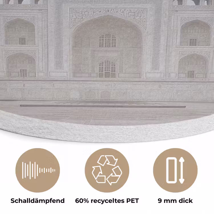 Poort - Symmetrische koepel - Minaretten - Moskee Akoestische PET Vilt - Rond klein -closeup_DE