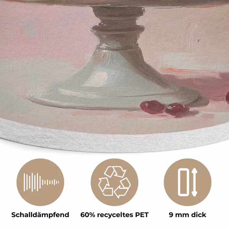 Taart - Pink - Cherry Akoestische PET Vilt - Rond klein -closeup_DE
