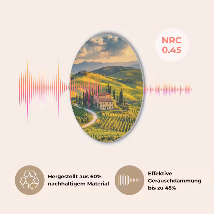 Toscane - Landschap - Wijngaarden Akoestische PET Vilt - Rond klein -USP_DE