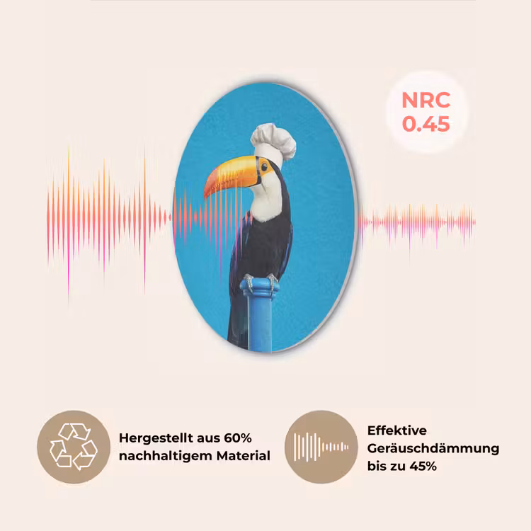 Tucan - Sokkel - Vogel - Koksmuts Akoestische PET Vilt - Rond klein -USP_DE