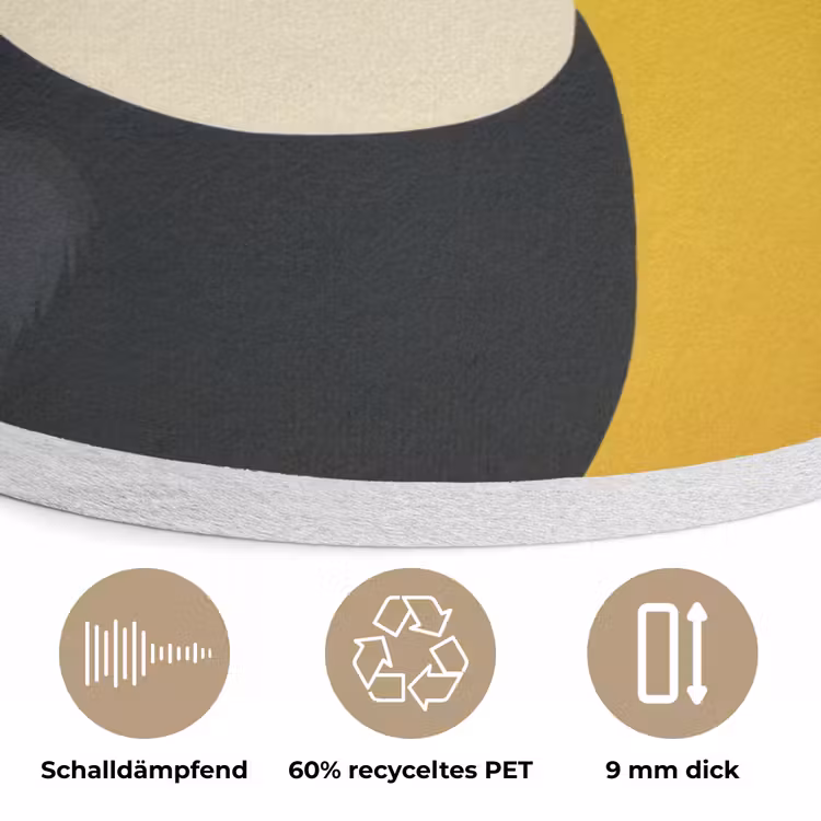 Toekan - Minimalistisch - Snavel - Oranje Akoestische PET Vilt - Rond klein -closeup_DE