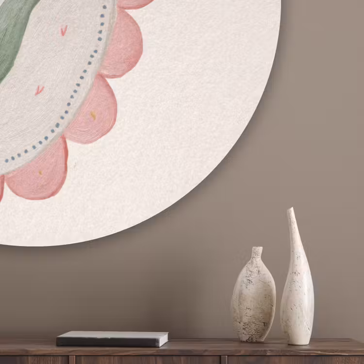 Tulp - Lijst - Ovaal - Illustratie Akoestische PET Vilt - Rond klein -sfeer5_closeup