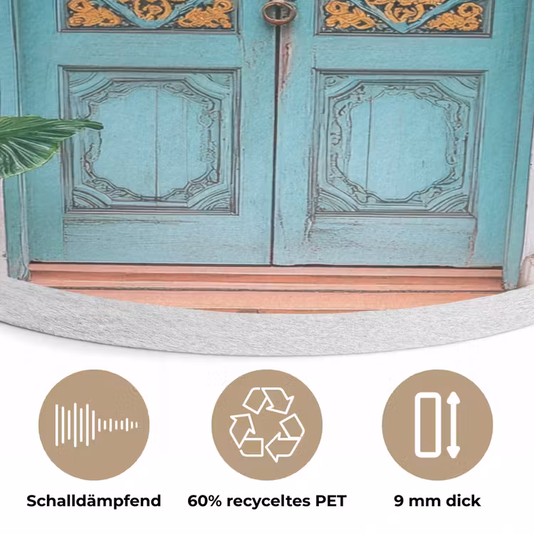 Deur - Patronen - Planten Akoestische PET Vilt - Rond klein -closeup_DE