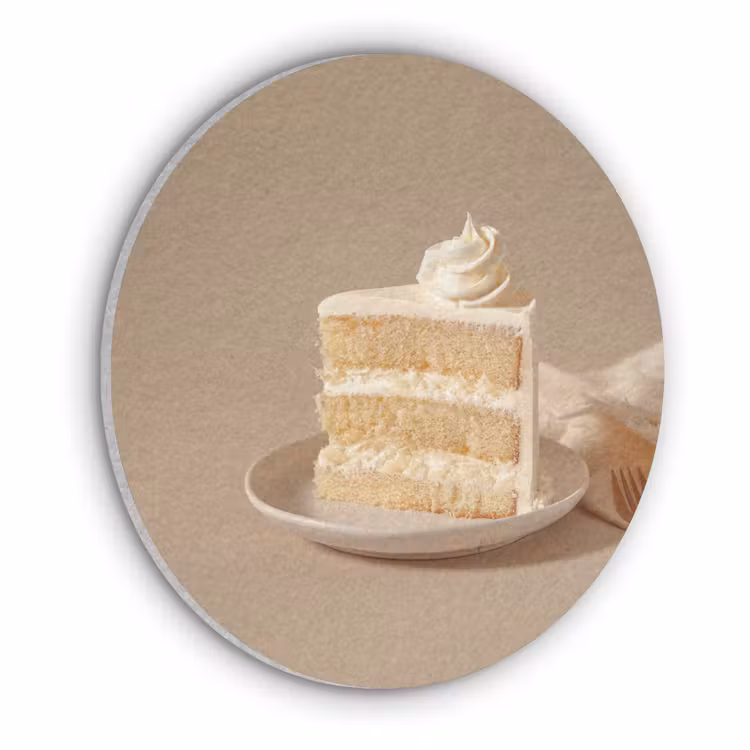 Vanilletaart - Cake - Romig Akoestische PET Vilt - Rond klein -3d