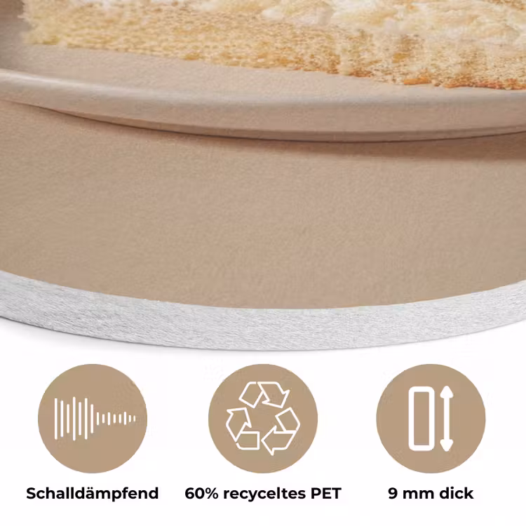 Vanilletaart - Cake - Romig Akoestische PET Vilt - Rond klein -closeup_DE