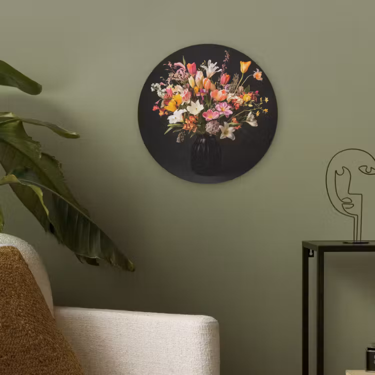 Vaas - Bloemen - Tulpen Akoestische PET Vilt - Rond klein -sfeer2