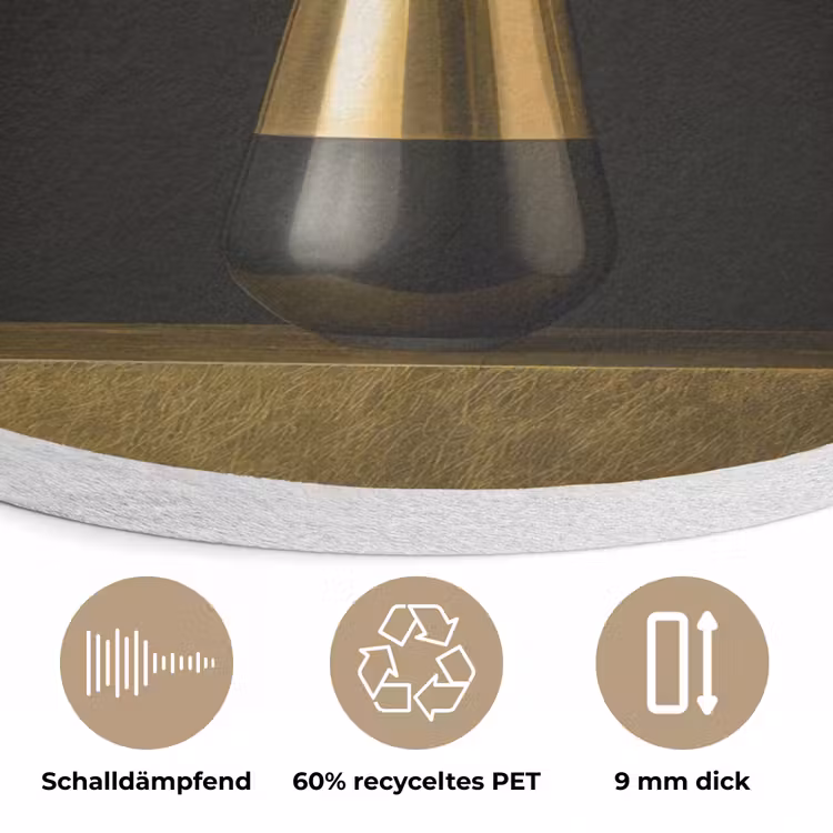 Sierlijk - Boeket - Goud - Vaas Akoestische PET Vilt - Rond klein -closeup_DE