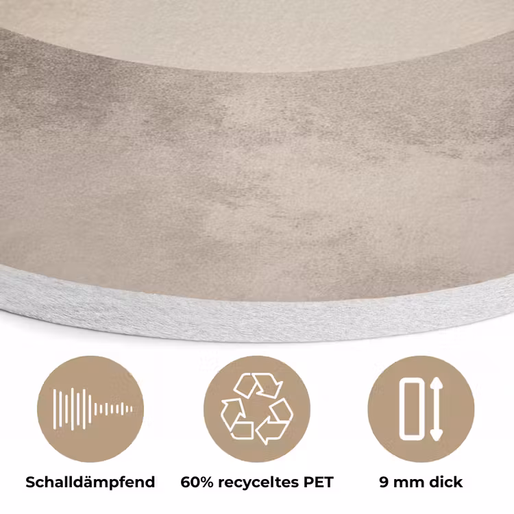 Vogel - Beige - Japandi Akoestische PET Vilt - Rond klein -closeup_DE
