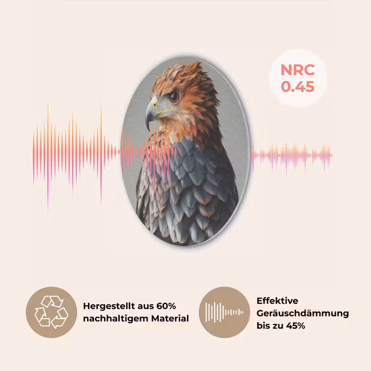 Vogel - Realistisch - Veren - Bruin Akoestische PET Vilt - Rond klein -USP_DE