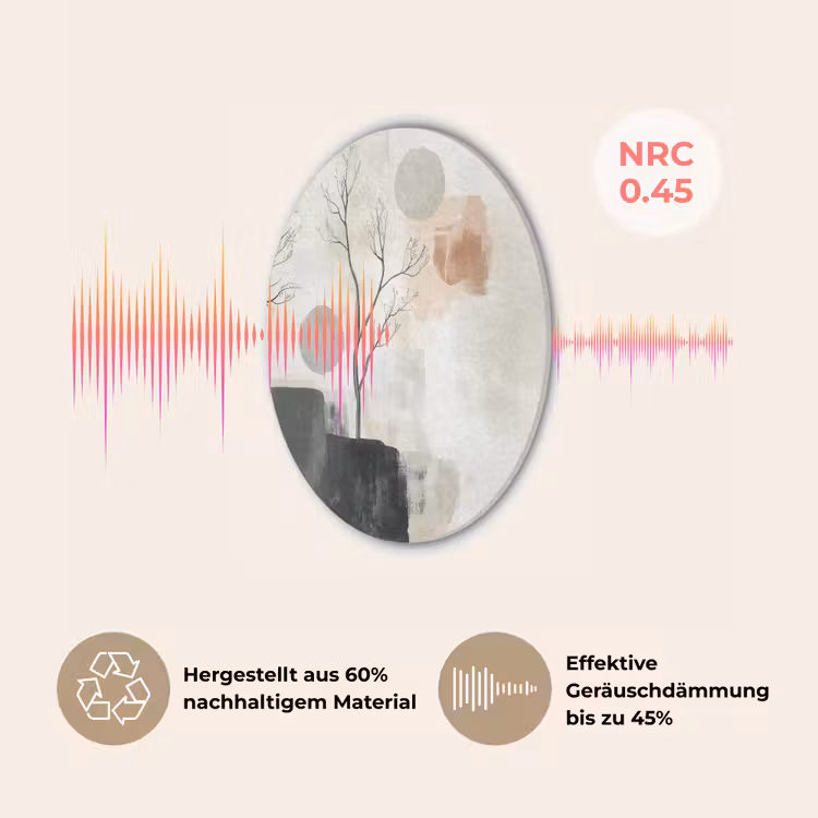 Wabi sabi - Beige - Plant Akoestische PET Vilt - Rond klein -USP_DE