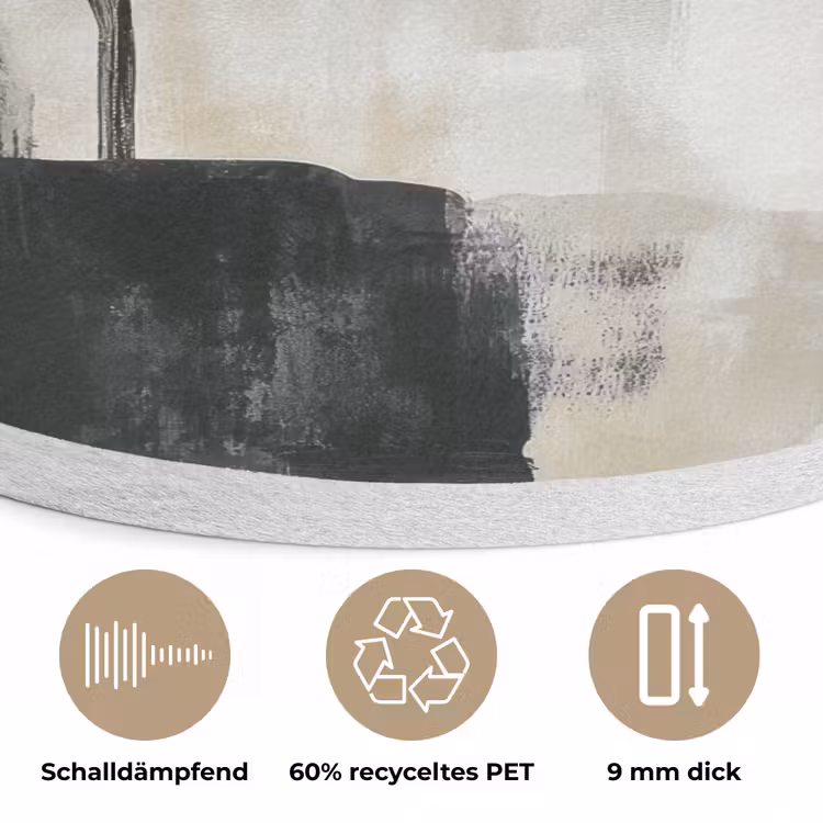 Wabi sabi - Beige - Plant Akoestische PET Vilt - Rond klein -closeup_DE