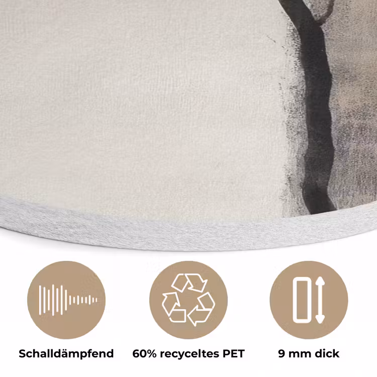 Wabi sabi - Plant - Beige Akoestische PET Vilt - Rond klein -closeup_DE