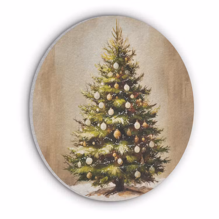 Kerst - Sfeer - Groen Akoestische PET Vilt - Rond klein -3d