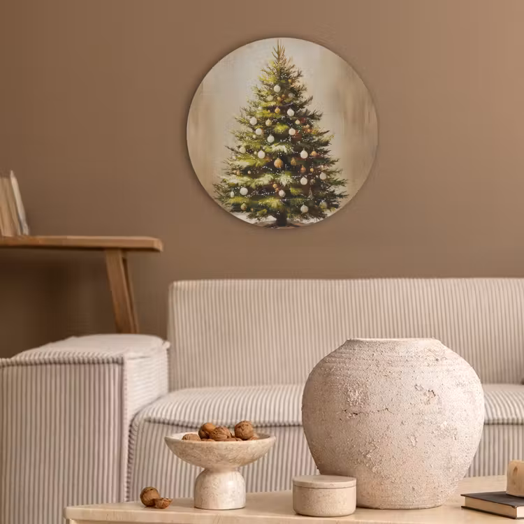 Kerst - Sfeer - Groen Akoestische PET Vilt - Rond klein -sfeer1
