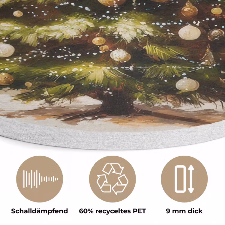 Kerst - Sfeer - Groen Akoestische PET Vilt - Rond klein -closeup_DE