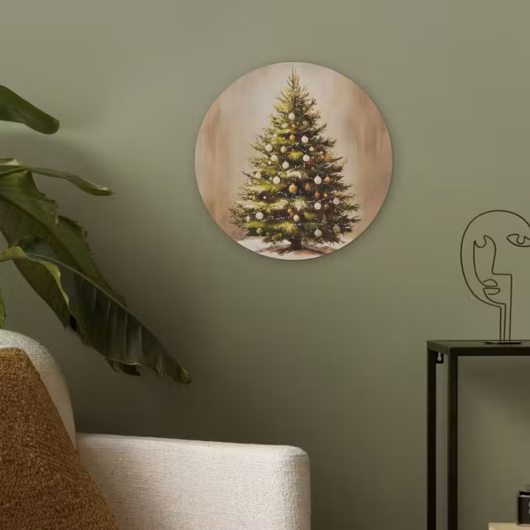 Kerst - Sfeer - Groen Akoestische PET Vilt - Rond klein -sfeer2