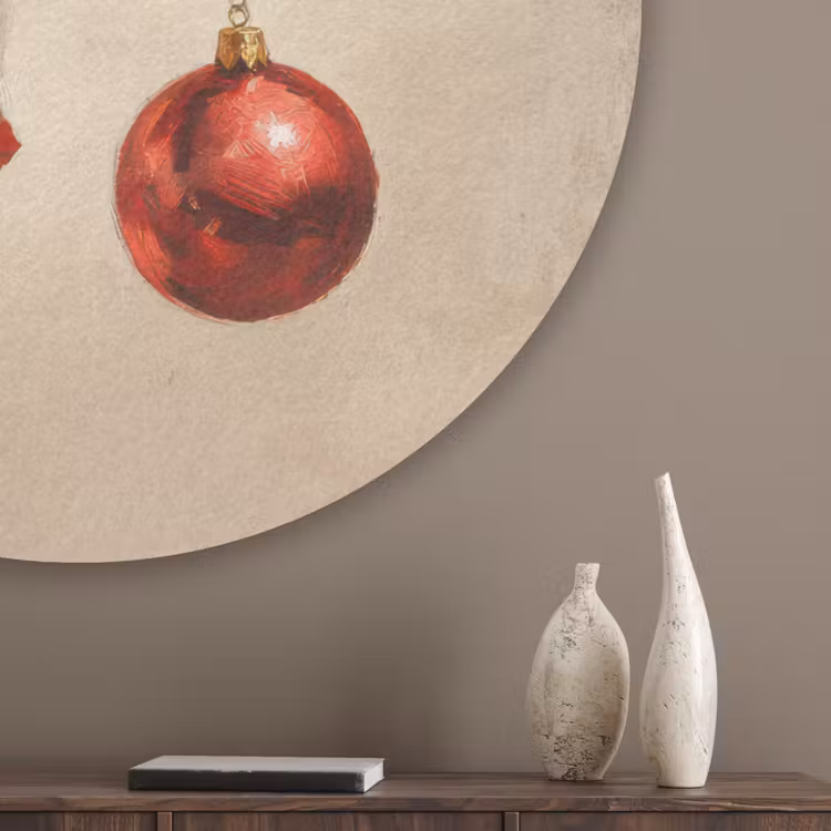 Kerst - Hert - Gewei - Kerstbal - Rendier Akoestische PET Vilt - Rond klein -sfeer5_closeup