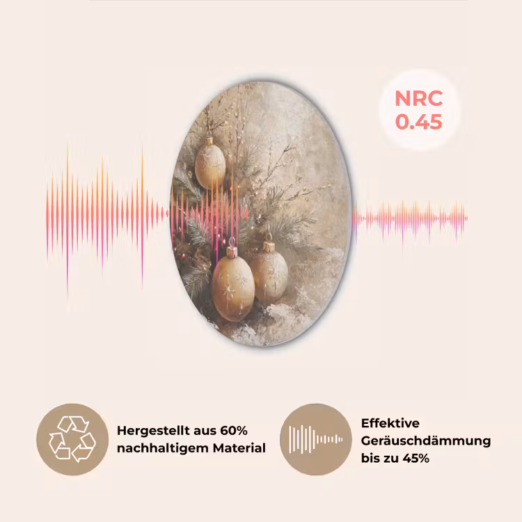 Kerst - Kerstballen - Beige - Goud Akoestische PET Vilt - Rond klein -USP_DE