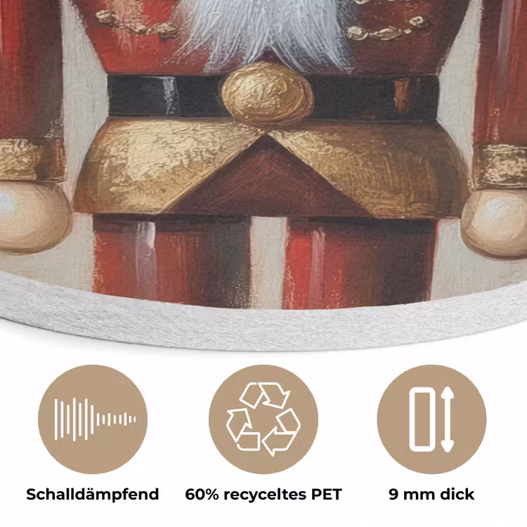 Kerst - Poppetje - Abstract Akoestische PET Vilt - Rond klein -closeup_DE