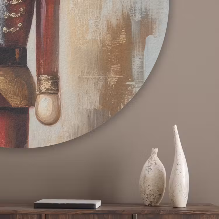 Kerst - Poppetje - Abstract Akoestische PET Vilt - Rond klein -sfeer5_closeup