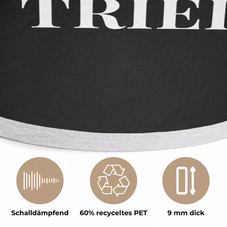 Kerst - Zwart - Wit - Quote - Grappig Akoestische PET Vilt - Rond klein -closeup_DE
