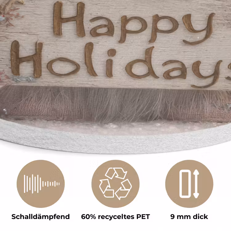 Kerst - Gnome - Bord - Kleurrijk Akoestische PET Vilt - Rond klein -closeup_DE