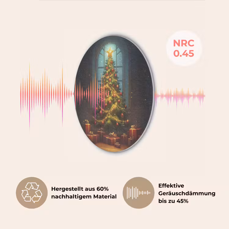 Kerstboom - Cadeau - Kerst - Winter Akoestische PET Vilt - Rond klein -USP_DE