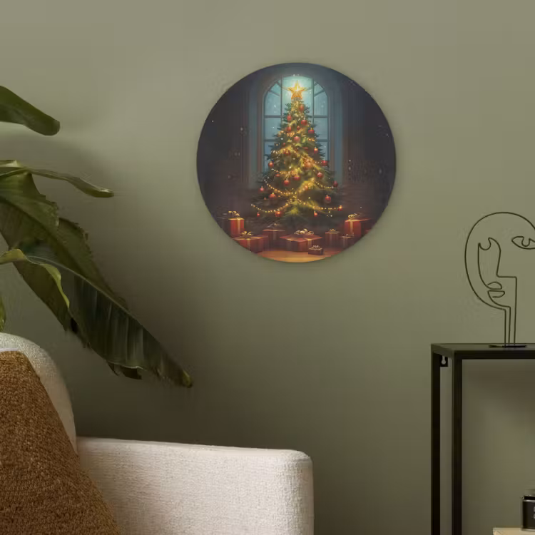 Kerstboom - Cadeau - Kerst - Winter Akoestische PET Vilt - Rond klein -sfeer2