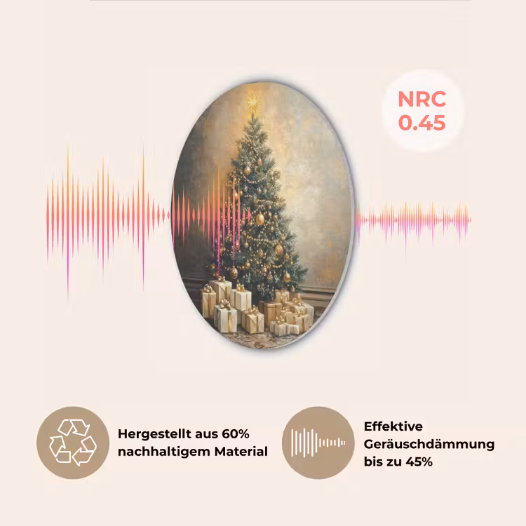 Kerstboom - Cadeaus - Goud Akoestische PET Vilt - Rond klein -USP_DE