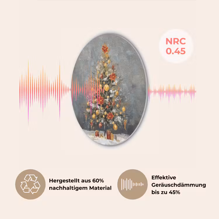 Kerstboom - Cadeaus - Rood - Goud Akoestische PET Vilt - Rond klein -USP_DE