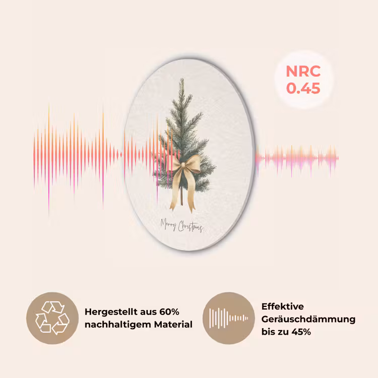 Kerstboom - Kerst - Merry Christmas - Beige Akoestische PET Vilt - Rond klein -USP_DE
