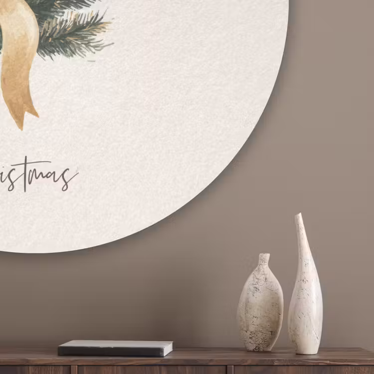 Kerstboom - Kerst - Merry Christmas - Beige Akoestische PET Vilt - Rond klein -sfeer5_closeup