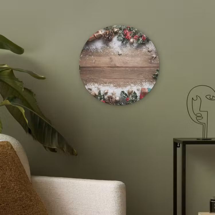 Kerstdecoratie - Geschenken - Hout - Veelkleurig Akoestische PET Vilt - Rond klein -sfeer2