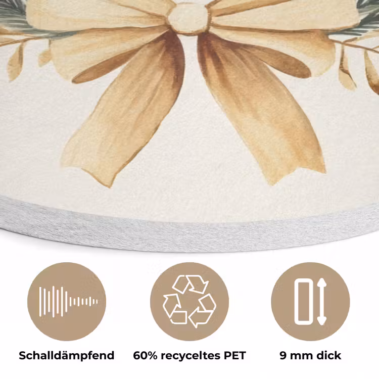 Kerstkrans - Kerst - Goud - Beige Akoestische PET Vilt - Rond klein -closeup_DE