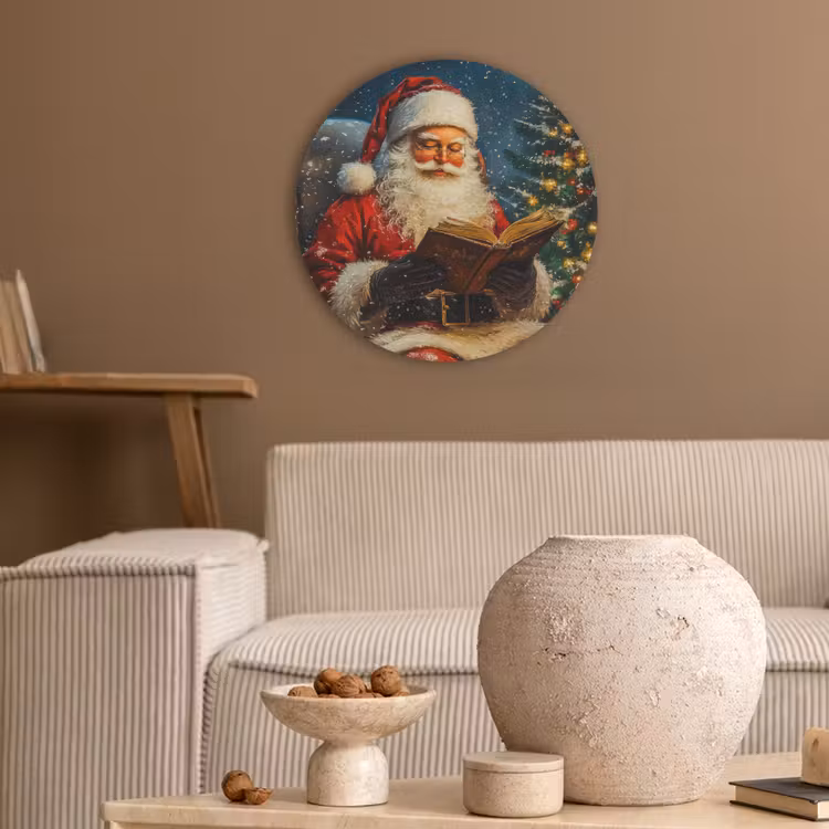 Kerstman - Kerst - Winter - Kerstboom Akoestische PET Vilt - Rond klein -sfeer1
