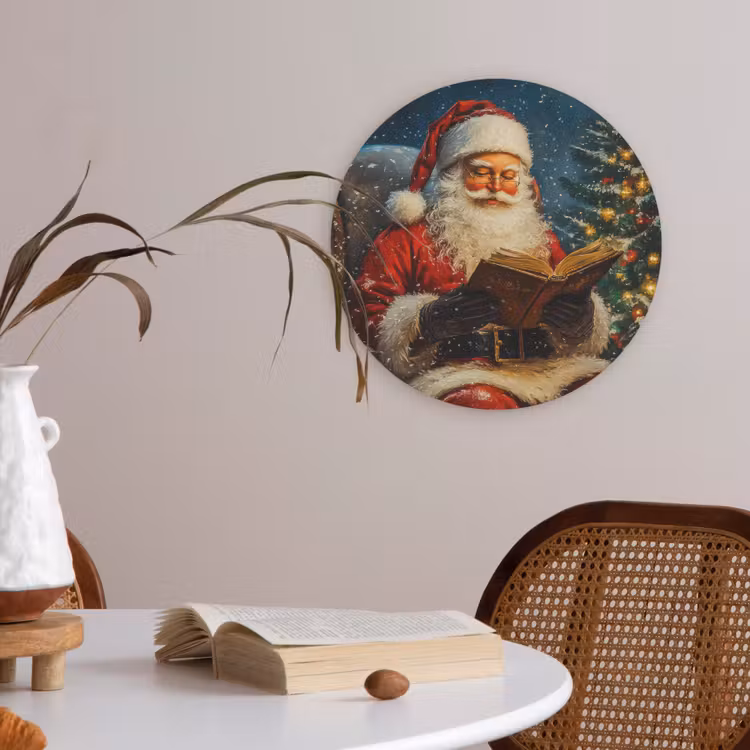 Kerstman - Kerst - Winter - Kerstboom Akoestische PET Vilt - Rond klein -sfeer3