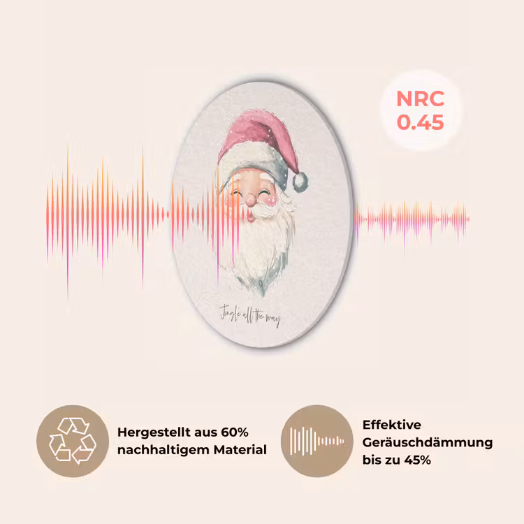 Kerstman - Kerst - Quote - Beige Akoestische PET Vilt - Rond klein -USP_DE